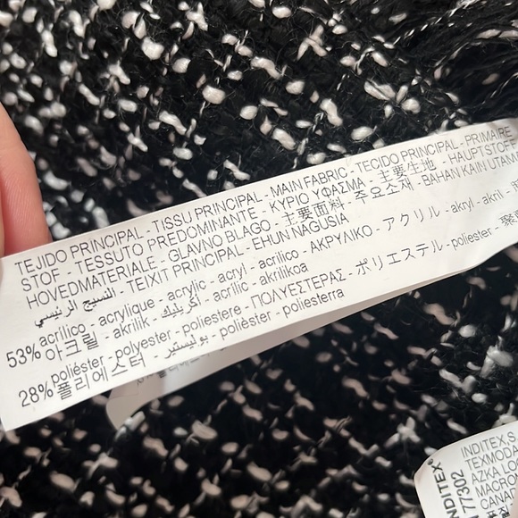 NWT Zara trf collection Tweed Fringed Top - Picture 5 of 6